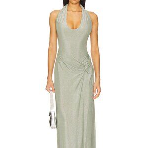 Angelina Maxi Dress Sage Green Shine - Wedding Guest Dress